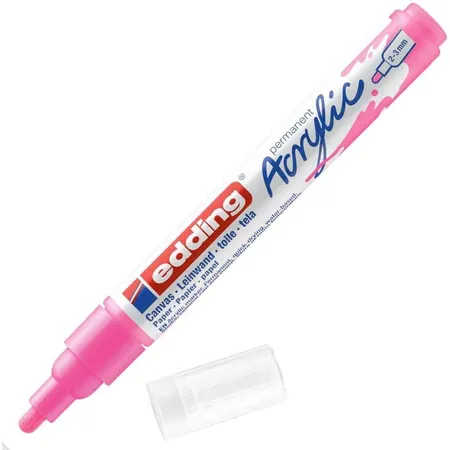 edding 5100 Acrylmarker medium - neon-pink - 1 Acrylstift wasserfest - mittlere Rundspitze 2-3 mm