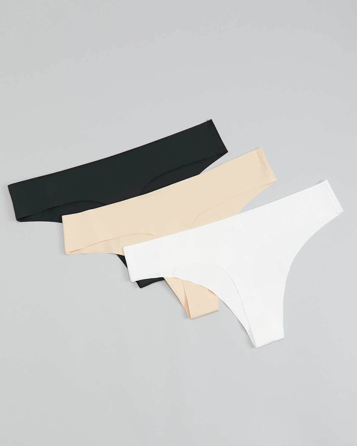 LEVITY 3-pack Invisible Thong Black\White\Sand
