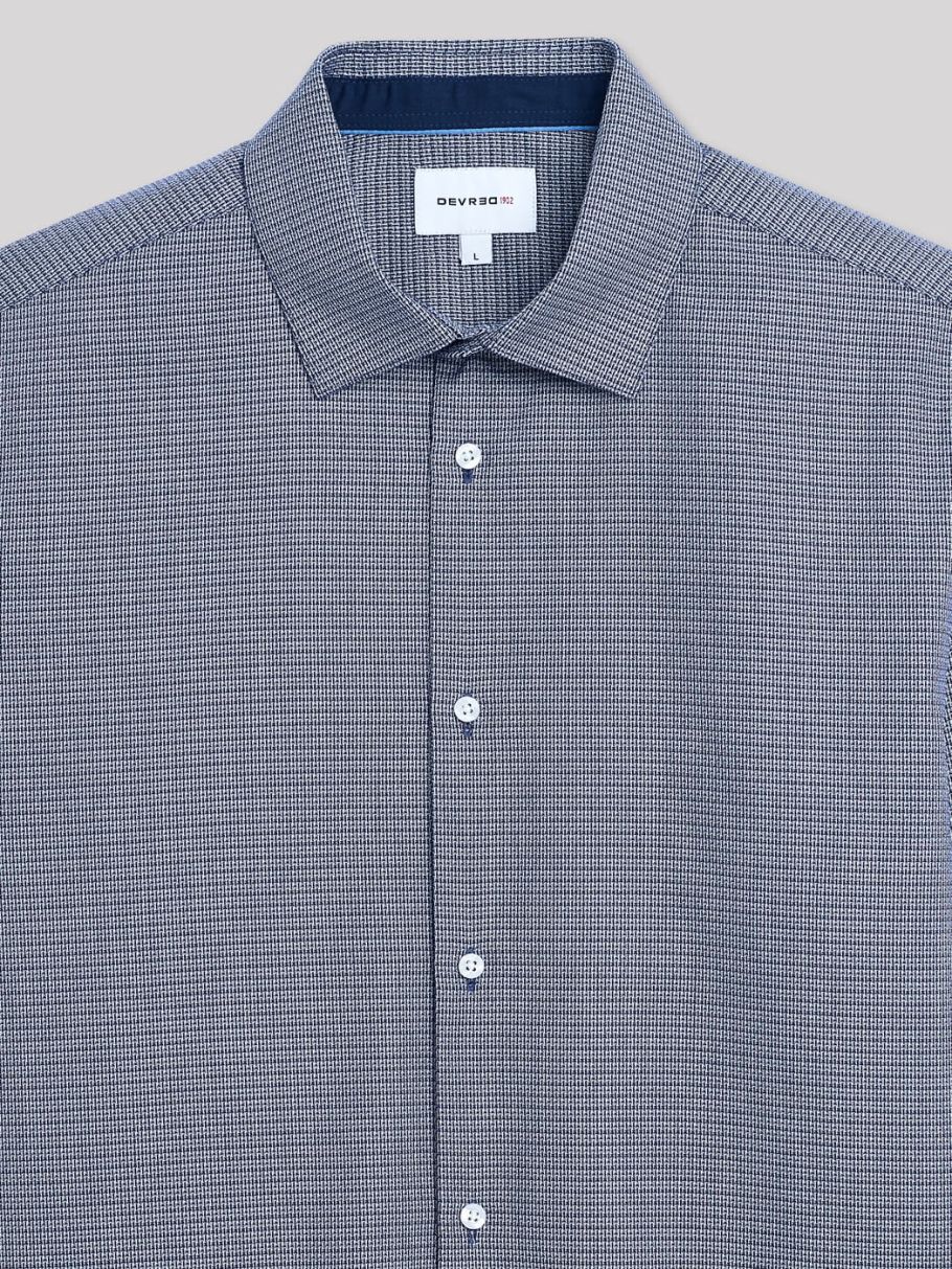 Chemise slim faux uni