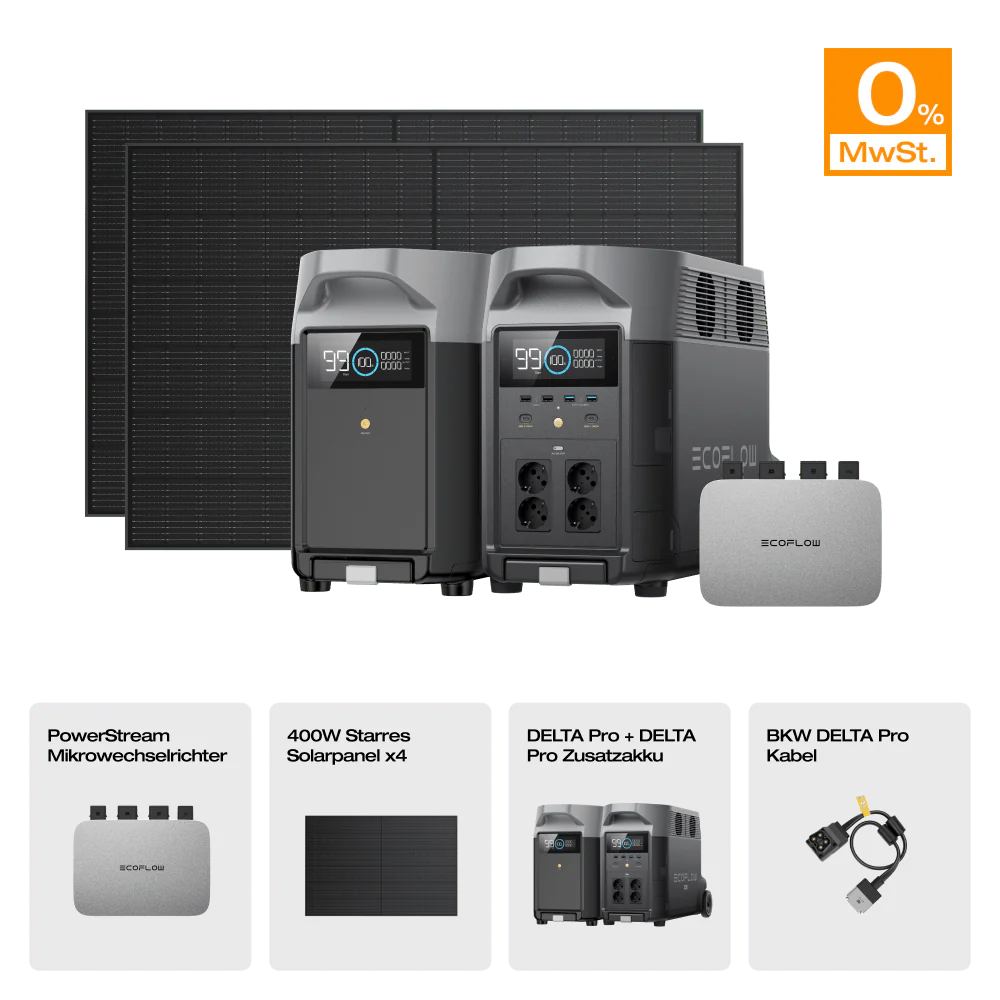 EcoFlow DELTA Pro Solargenerator (Starrer PV400W)