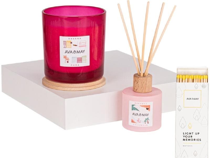 AVA & MAY Duftstäbchen Bahamas 100 ml Raumduft mit Stäbchen aus Rattan