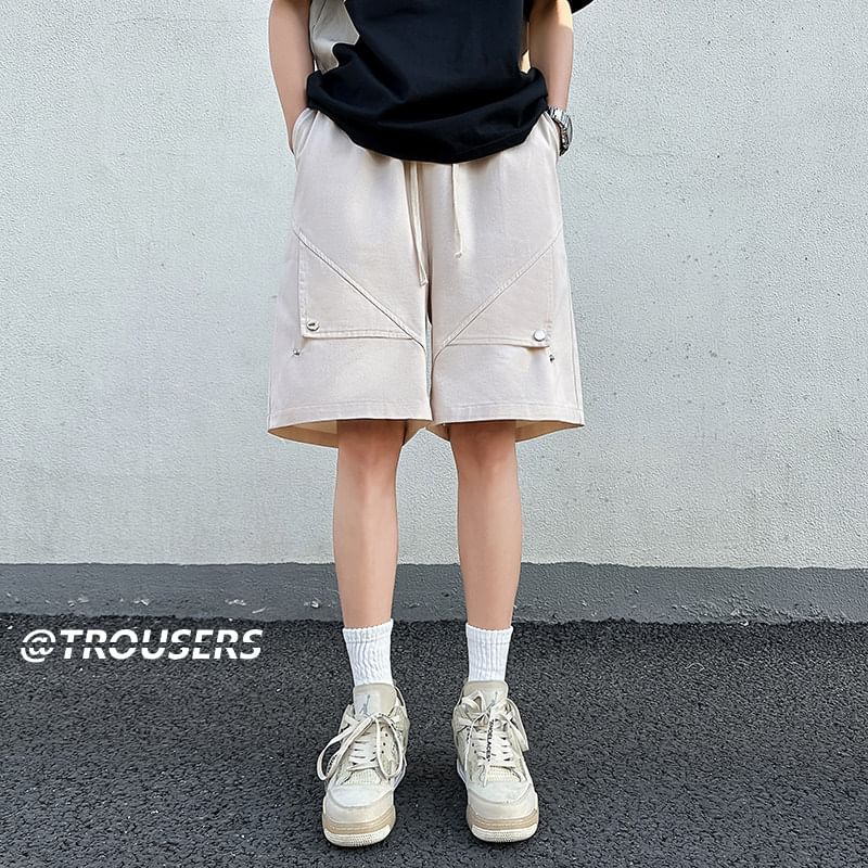 Kimeya - Shorts met trekkoord in de taille en effen paneel