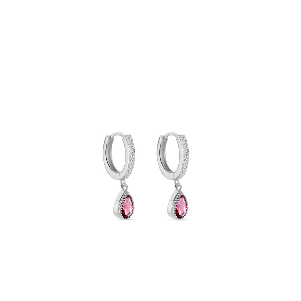 Creoles Jerusha Argent Blanc Oxydes De Zirconium