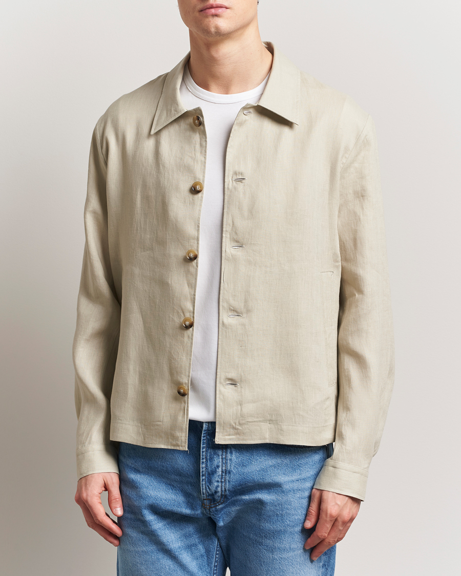 Tiger of Sweden Barnaby Linen Overshirt Cream Sand