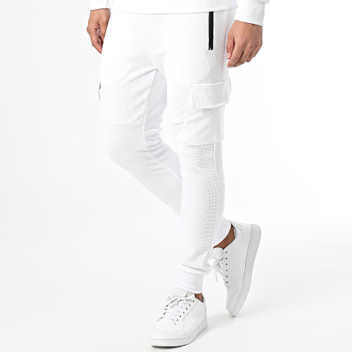 Ensemble Sweat Crewneck Et Pantalon Cargo Blanc