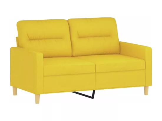 Ensemble de canapés 3 pcs avec coussins Jaune clair Tissu