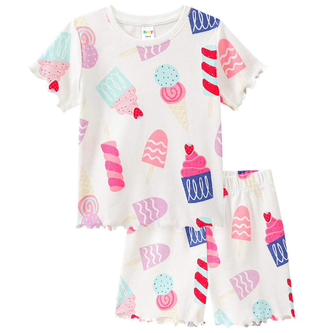 Famy Mädchen Shorty mit Eis allover weiss