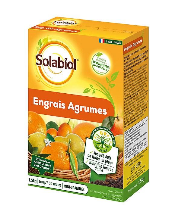 Engrais agrumes Solabiol 1,5kg mini granulés