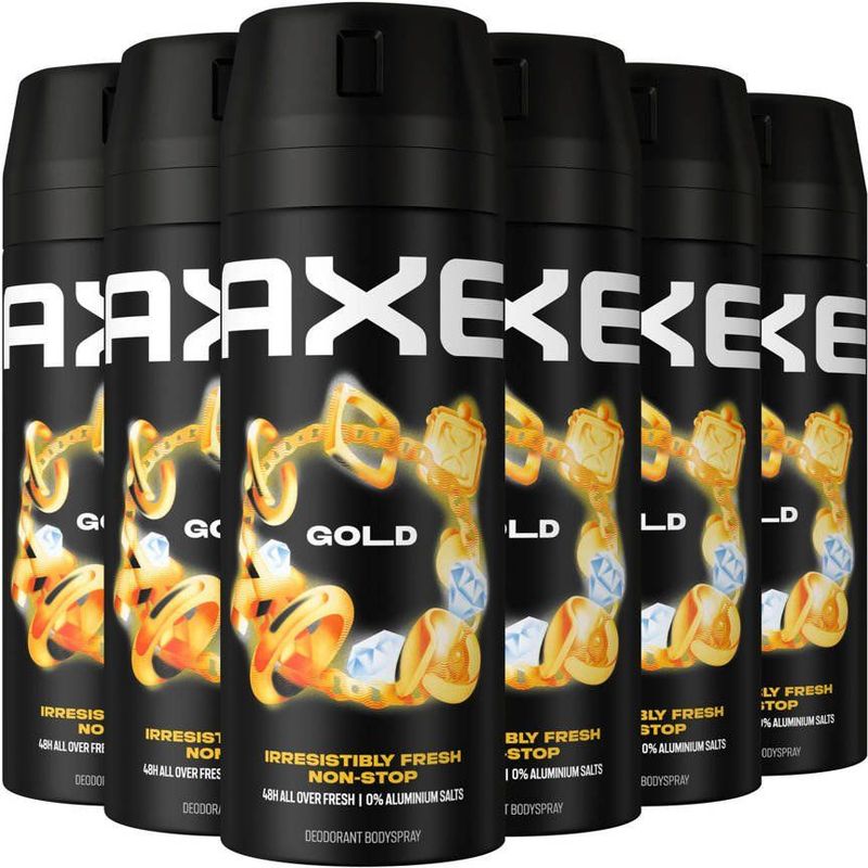 Axe Gold Deodorant Bodyspray- 6 x 150 ml - Voordeelverpakking