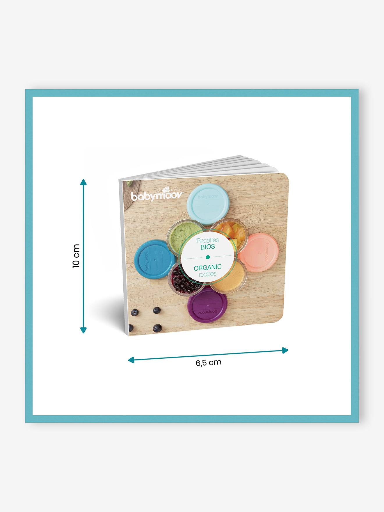 Conjunto de 8 recipientes de vidro para alimentos BABYMOOV, 4 de 100 ml + 4 de 220 ml, cor violeta lisa média.