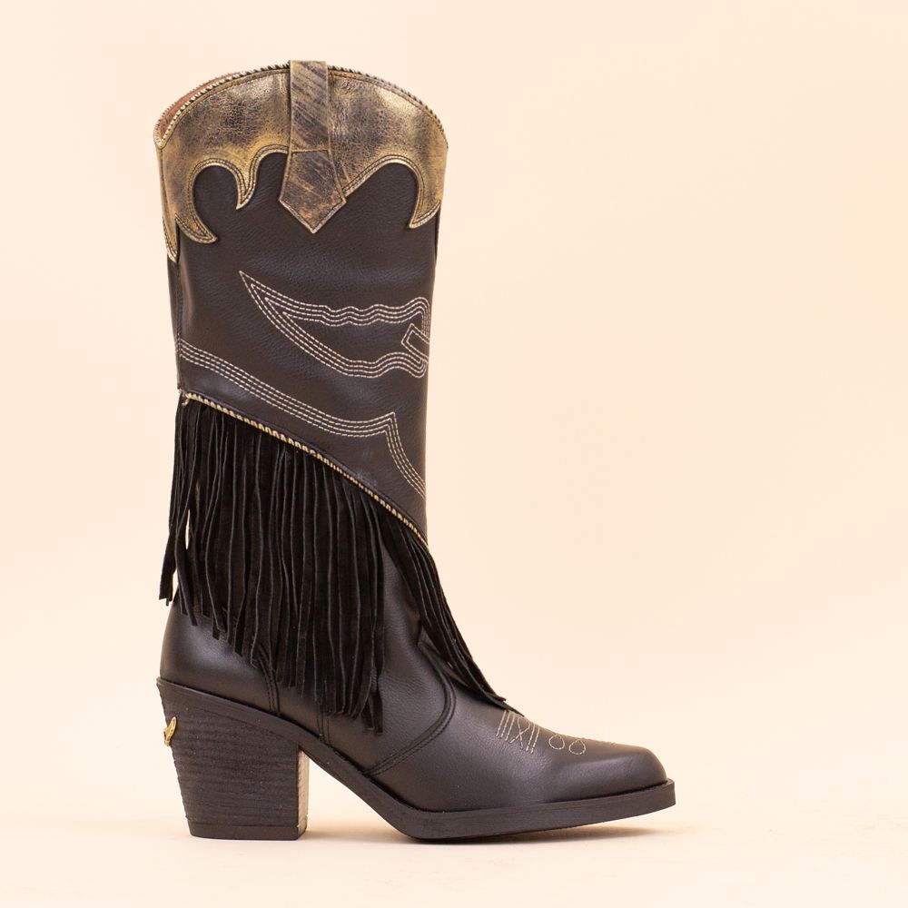 Nemonic 2427 cowboyboots boho Negro