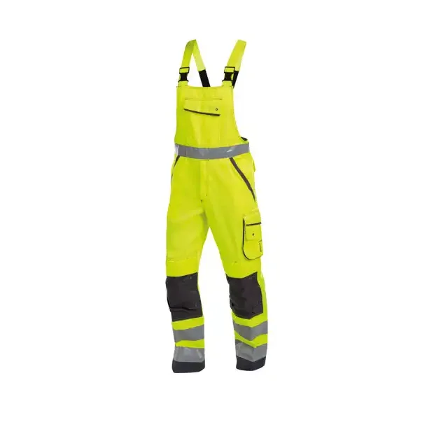 DASSY ® MALMEDY (400156) OVERALL MED HØJ SYNLIGHED MED KNÆLOMMER gul og grå