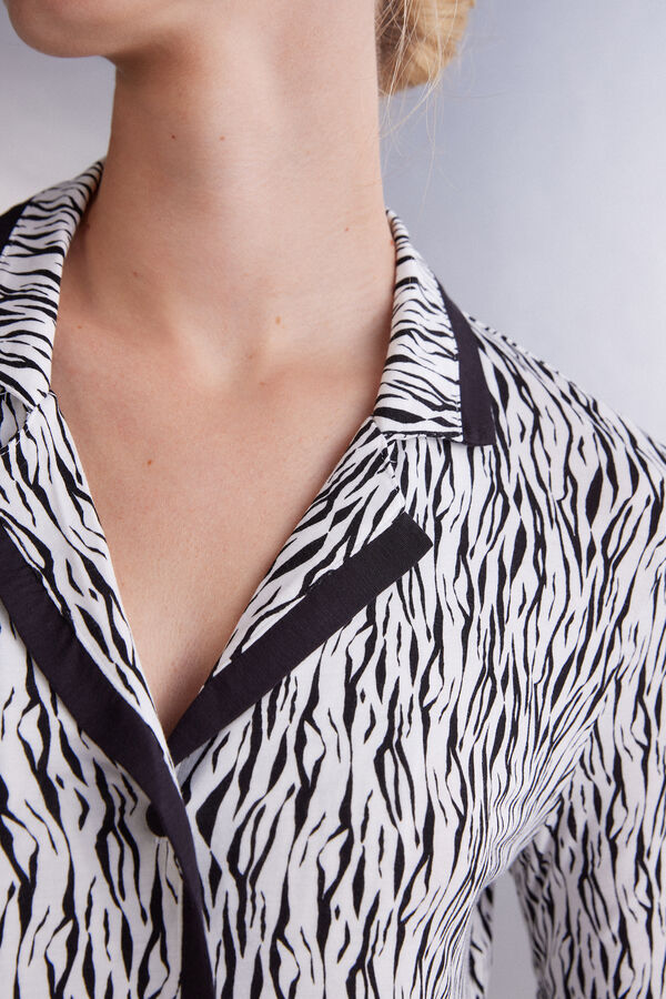 Camiseta de manga comprida Go Animalier com abertura frontal