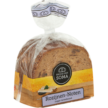 Brood van Soma Rozijnen Noten Bruin Rogge-Tarwebrood 400 g