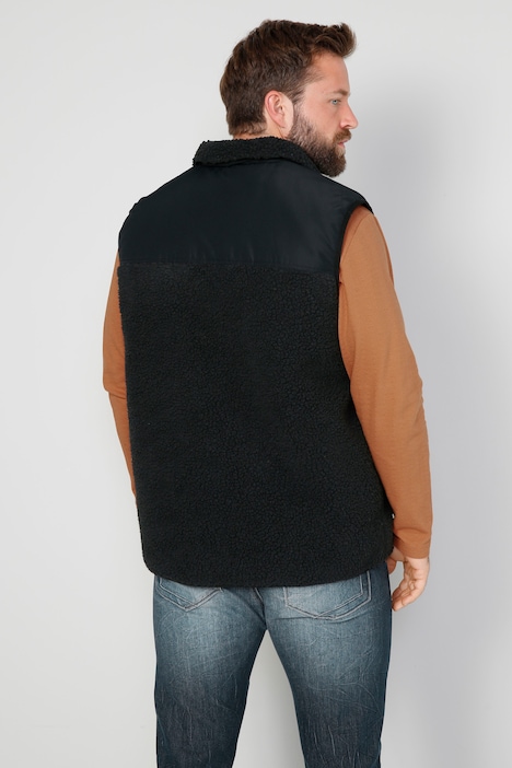 Boston Park Teddyfleece-Weste, Stehkragen, Nylon-Besatz, bis 74
