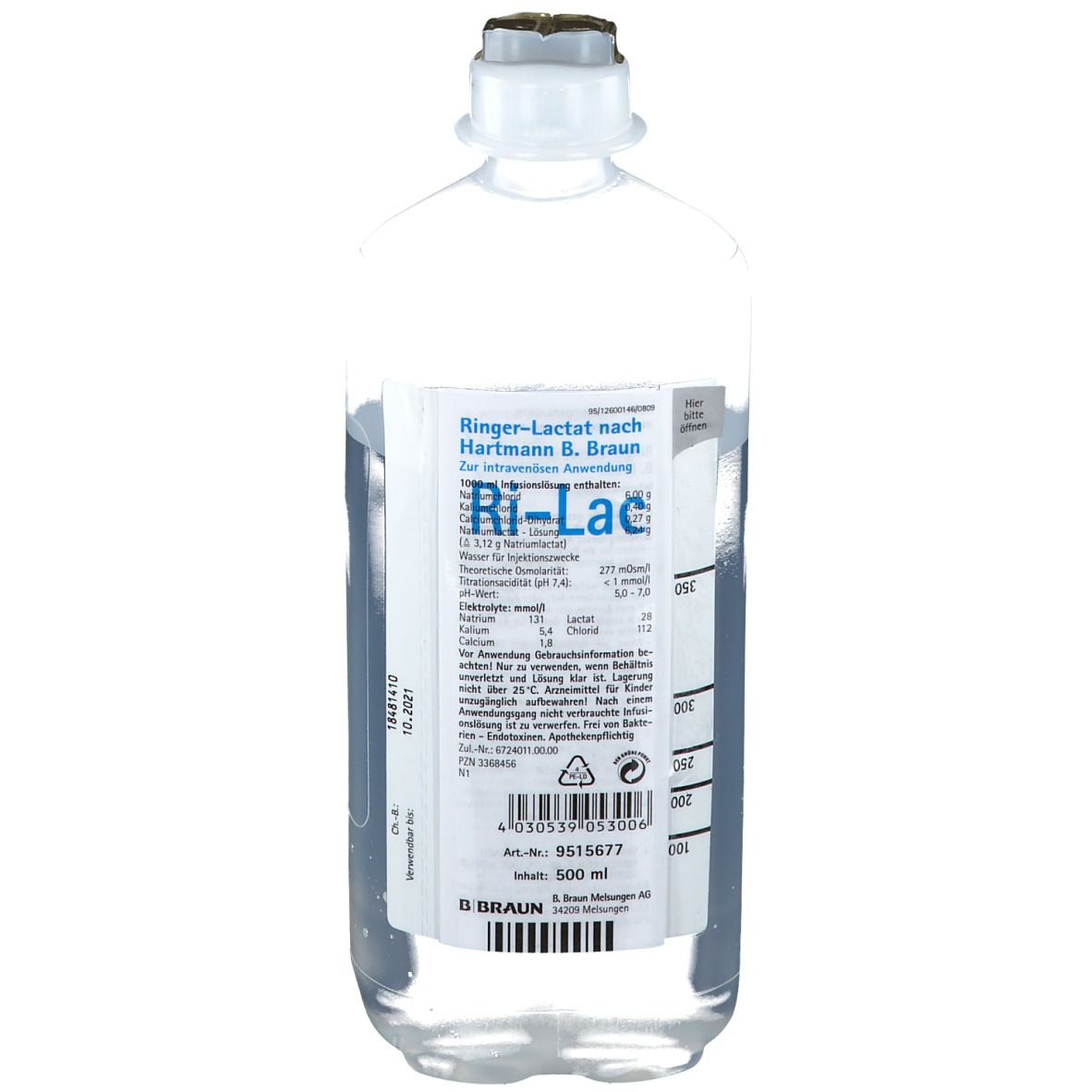 Ringer-Lactat nach HARTMANN B. Braun Ecoflac Plus Infusionslösung