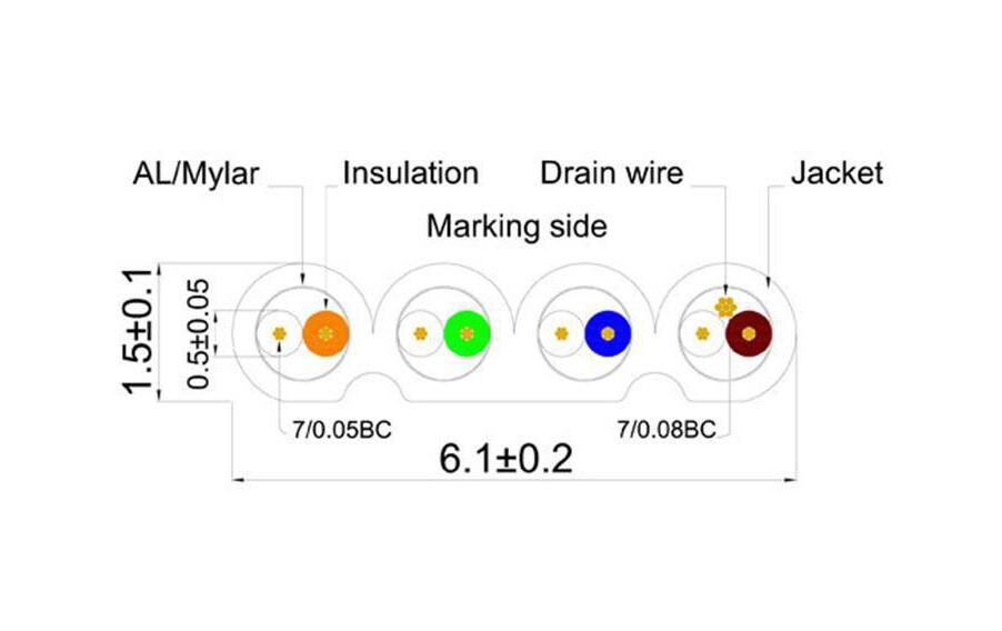 Slimpatchkabel RJ-45 - RJ-45, Cat 6, STP, 2 m, GelbGeschirmtes Twisted-Pair-Kabel (STP) mit Klinkenschutz