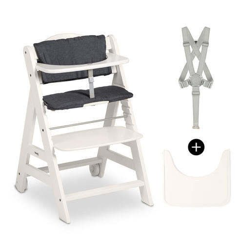 Chaise haute Beta+ avec accessoires - Blanc - HAUCK