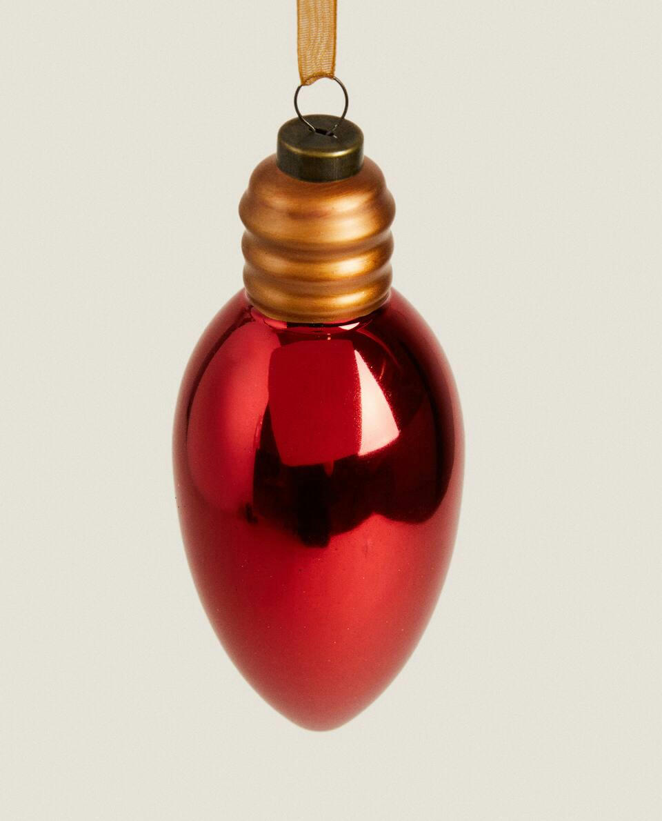 DECORAÇÃO DE NATAL COM LÂMPADA DE VIDRO