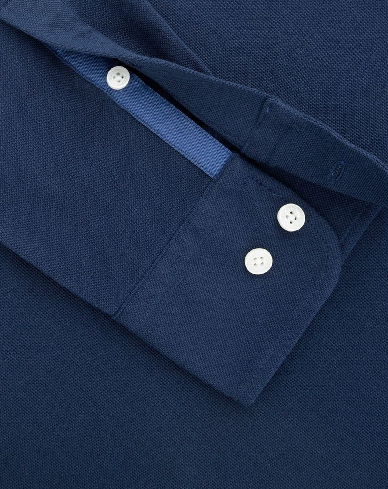 Hackett London Chemise Slim Fit manches longues piquée unie bleu foncé