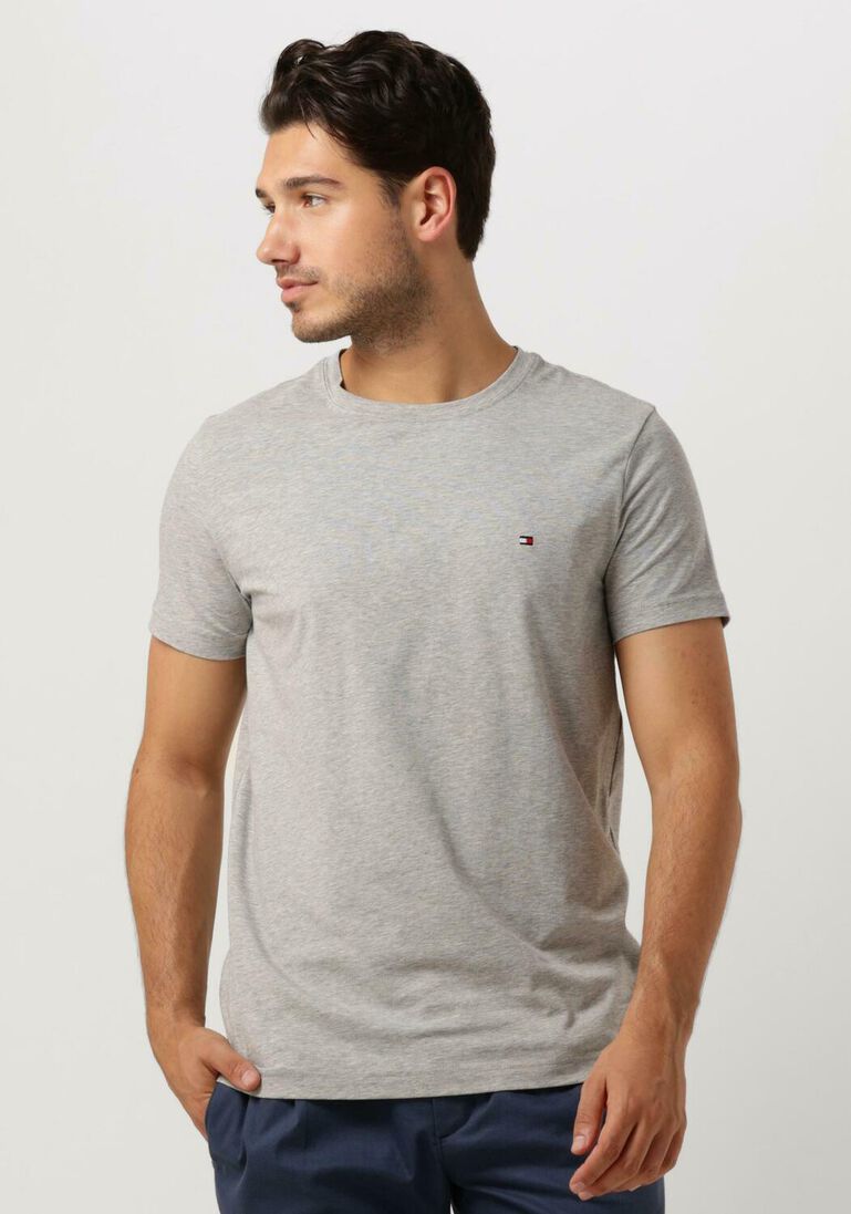 TOMMY HILFIGER grijze tommy hilfiger t-shirt core stretch slim c-neck