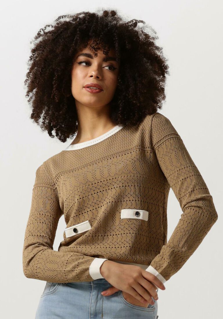 LIU JO beige liu jo  crepe fancy lady sweatere