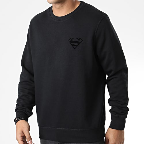 Sweat Crewneck Logo Velvet Back Noir Noir