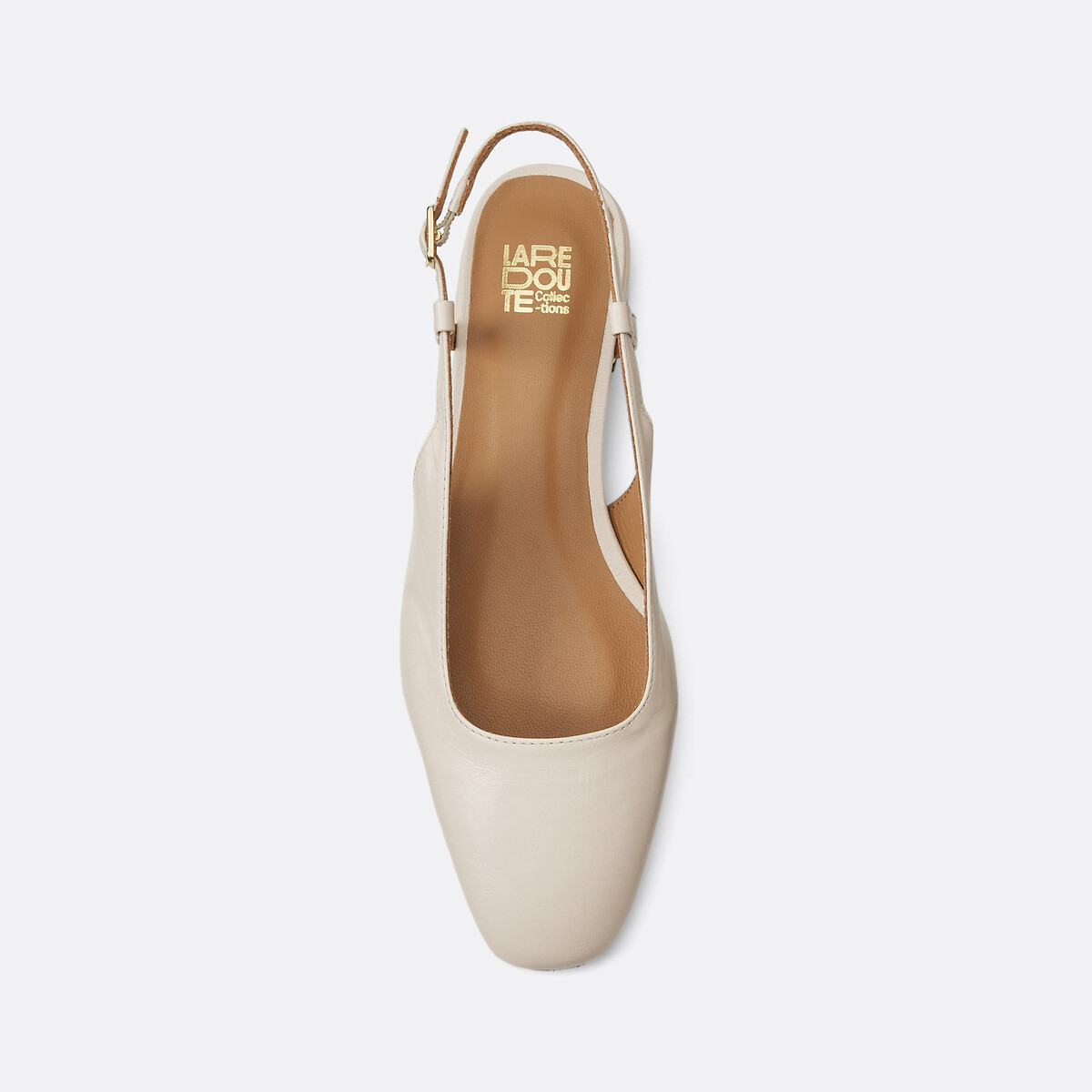 COLEÇÕES LA REDOUTE<br>Sapatilhas de ballet com um pequeno salto em couro bicolor