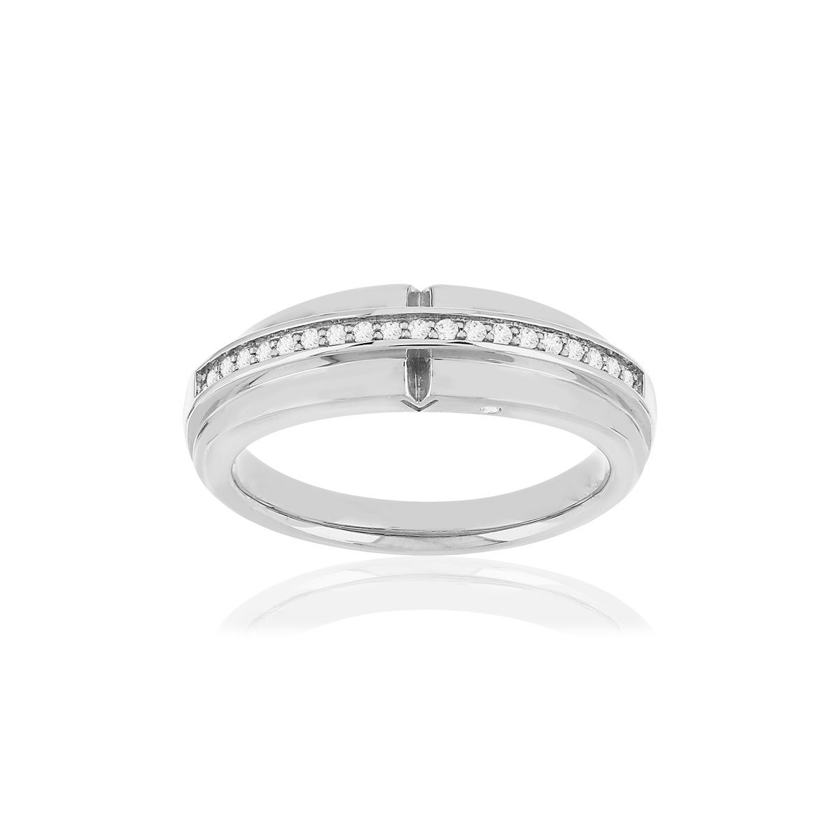 Bague VAN BRILL or blanc 750, diamants.