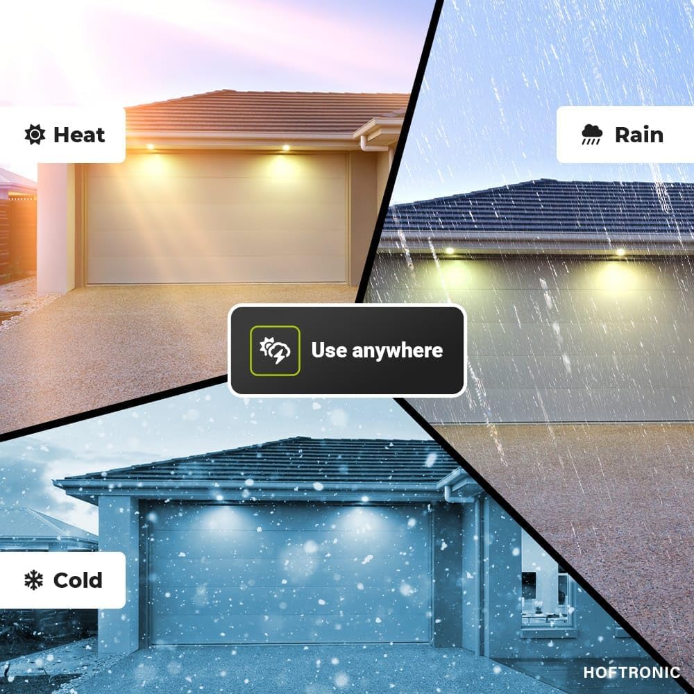HOFTRONIC Milano - 6er Mini LED Einbaustrahler 12V Edelstahl - Smart Home - WiFi + Bluetooth - IP65 Wasserdicht Dimmbar - 2700K Warmweiß - Google Home, Alexa & Siri - für Terrassendach & Bad