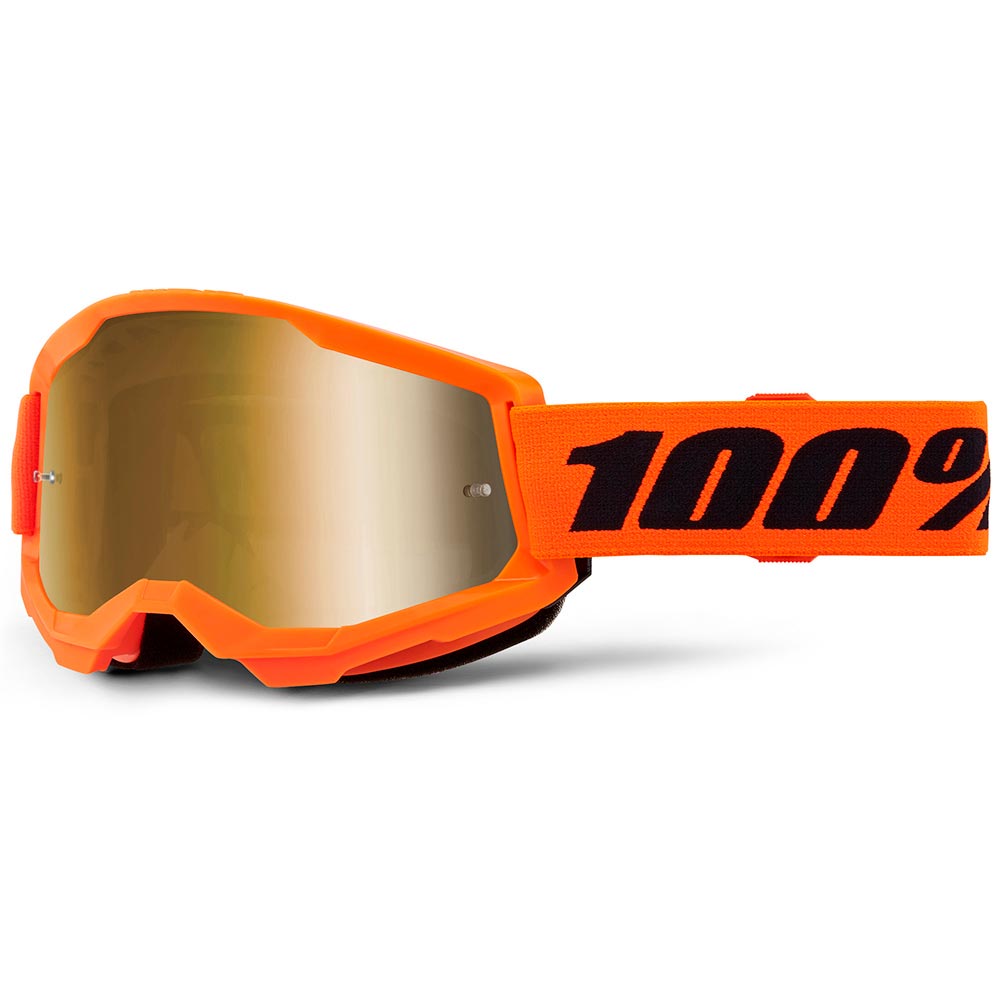 100% - Masque Strata 2 - Ecran Mirror Orange fluo / Or / Iridium