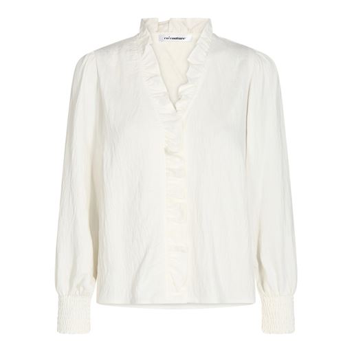 Co'Couture Sueda Frill Bluse, White, S