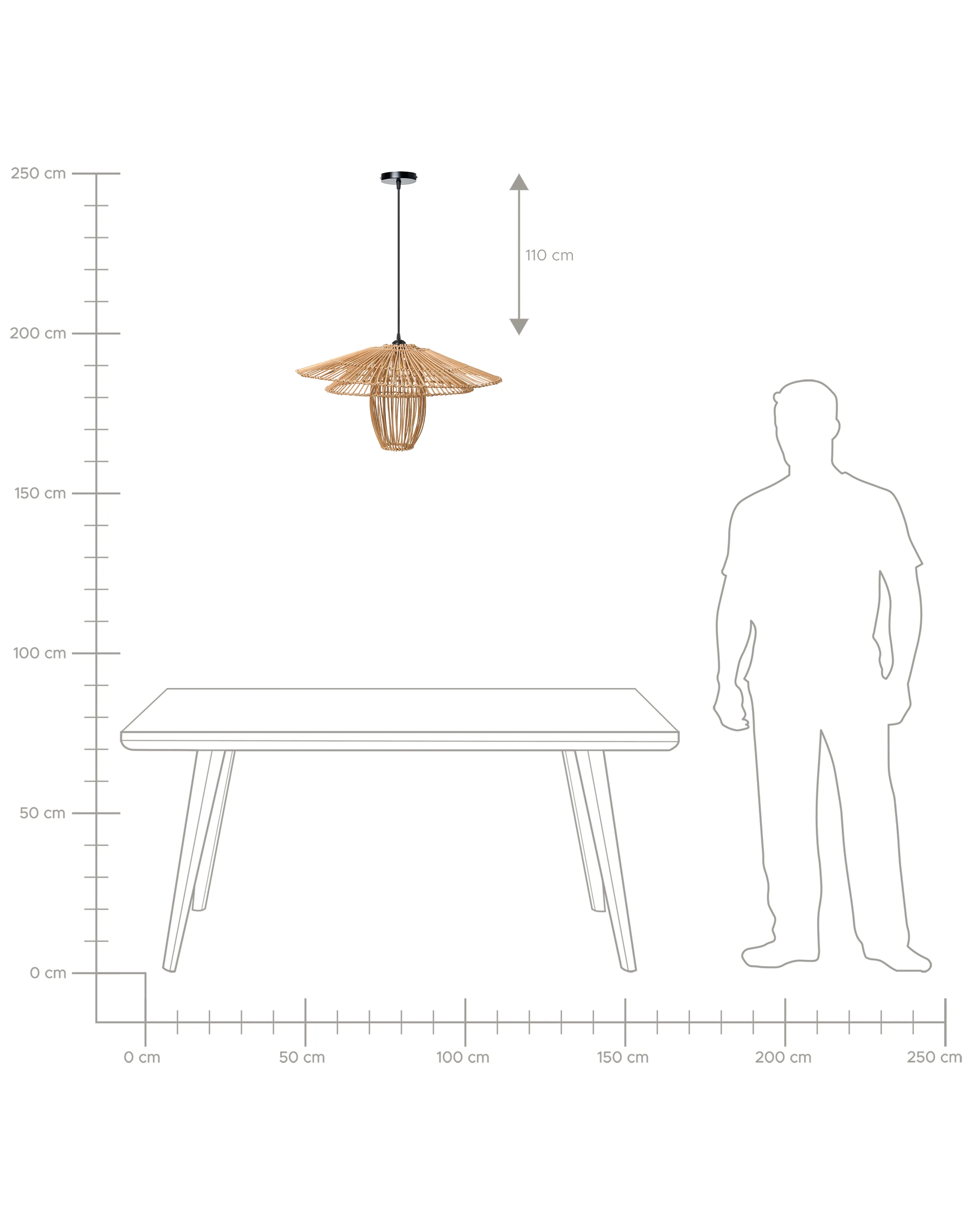 Hanglamp BOTIJAS Rotan Natuurlijk
