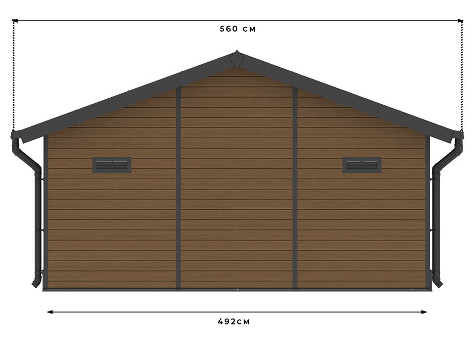 Abri de jardin composite braga - 20m2 brun - epaisseur des madriers : 28mm - cabane atelier / abri velo - menuiseries en aluminium