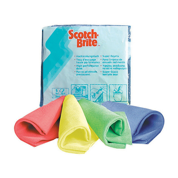 Lavettes microfibres Scotch-Brite jaunes, lot de 5