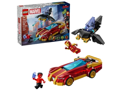 LEGO Iron Mans auto en Black Panther vs. Rode Hulk (76310)