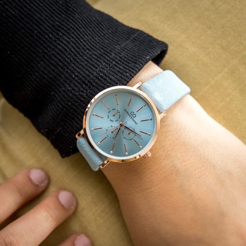 Montre Femme GIORGIO bracelet Cuir Bleu
