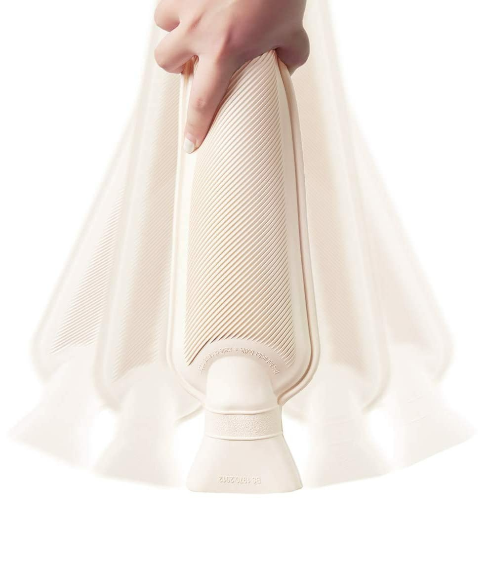 (2000ml) 73cm Lange Wärmeflasche Flauschige Bettflasche mit Plüsch Bezug - Rosa
