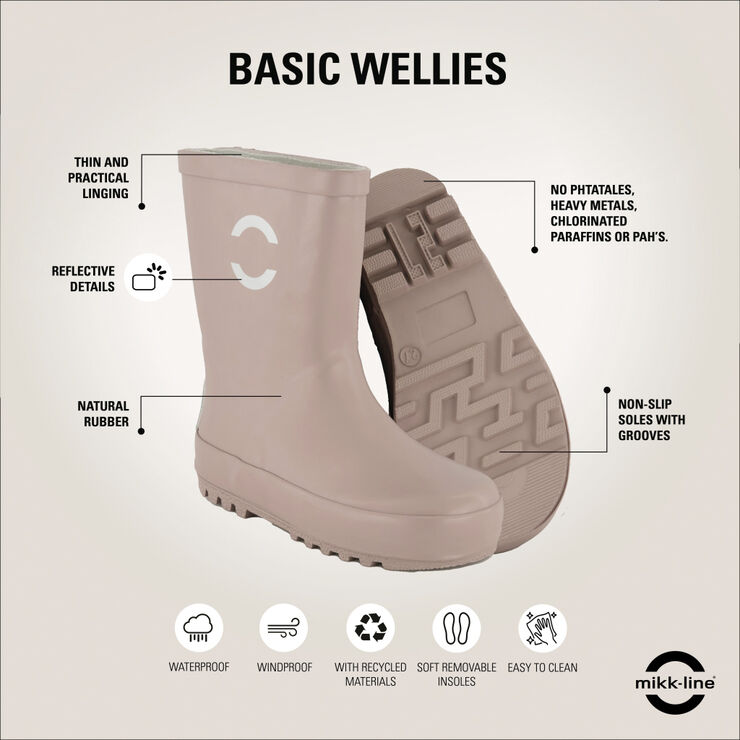 Mikk-Line Wellies - Solid Lyserød