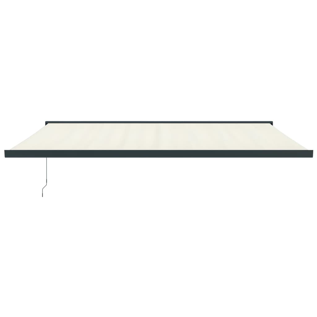 Auvent rétractable crème 5x3 m tissu et aluminium