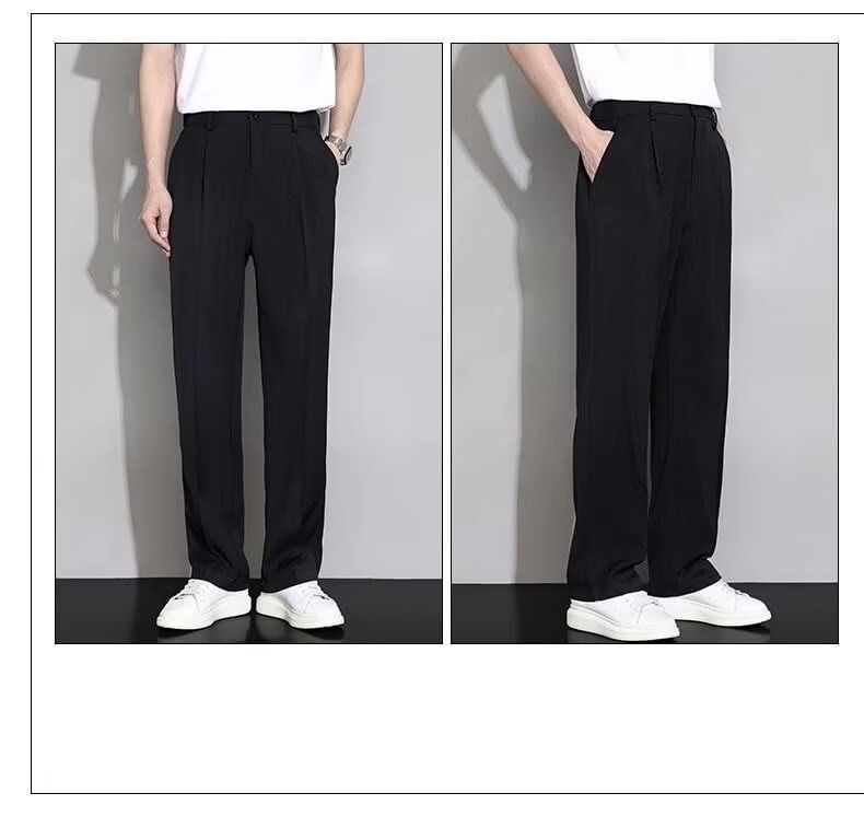 Cowpow - Mid Rise Plain Loose Fit Dress Pants
