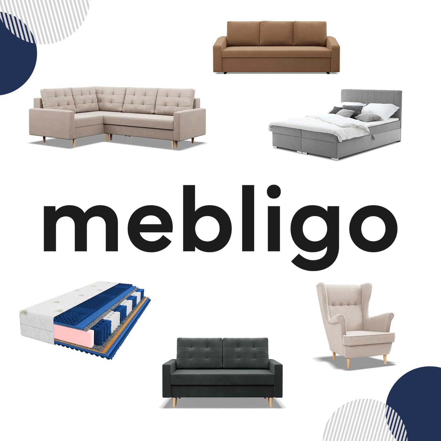 Mebligo - Polsterbett 180x200 mit Bettkasten, Bettgestell, Doppelbett mit Lattenrost, Schlafzimmer Bett mit Kopfteil, Stauraumbett Monos, Bett Ohne Matratze - Graphit (Trinity 15) PM8173344