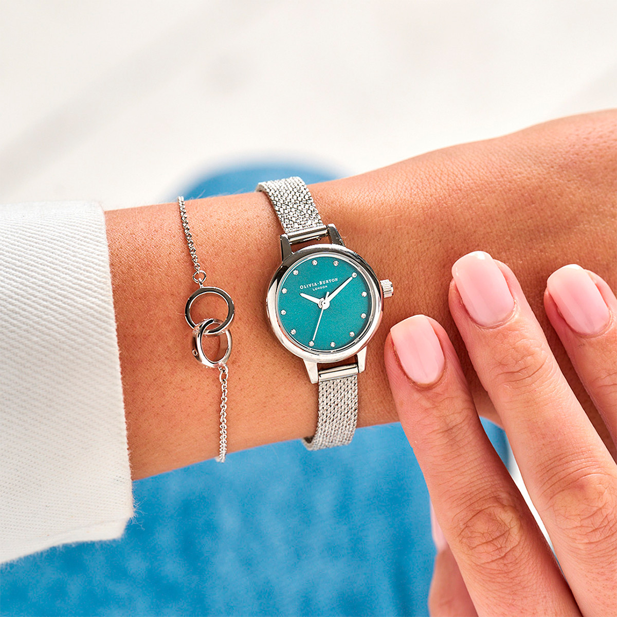 Montre OLIVIA BURTON classics femme analogique, bracelet acier argent