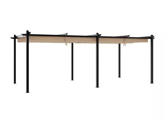 Tonnelle de jardin avec toit rétractable taupe 3x6 m aluminium