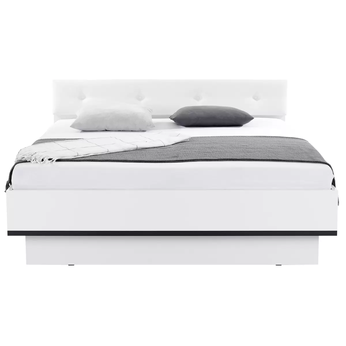 Futonbett Lucca 180 x 200 grau,weiss