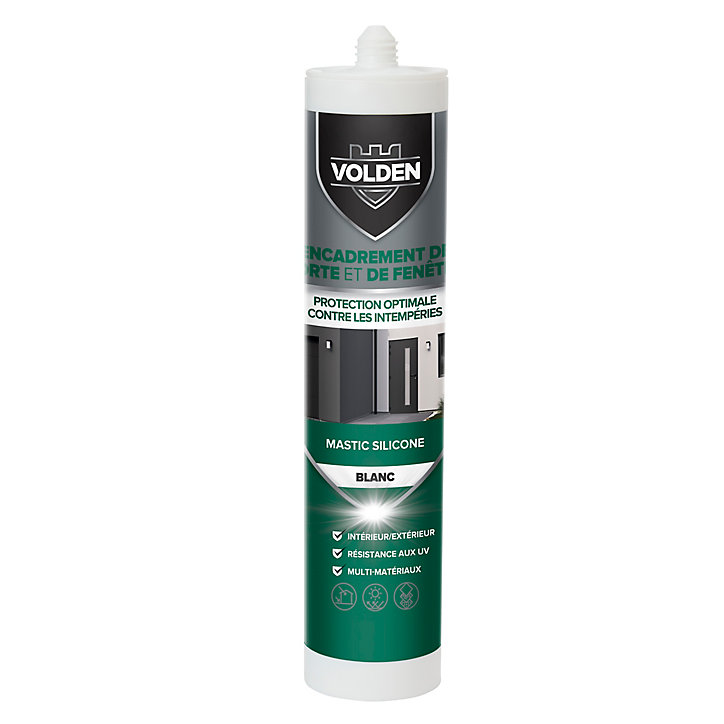 Mastic silicone porte et fenêtre Volden blanc 280ml
