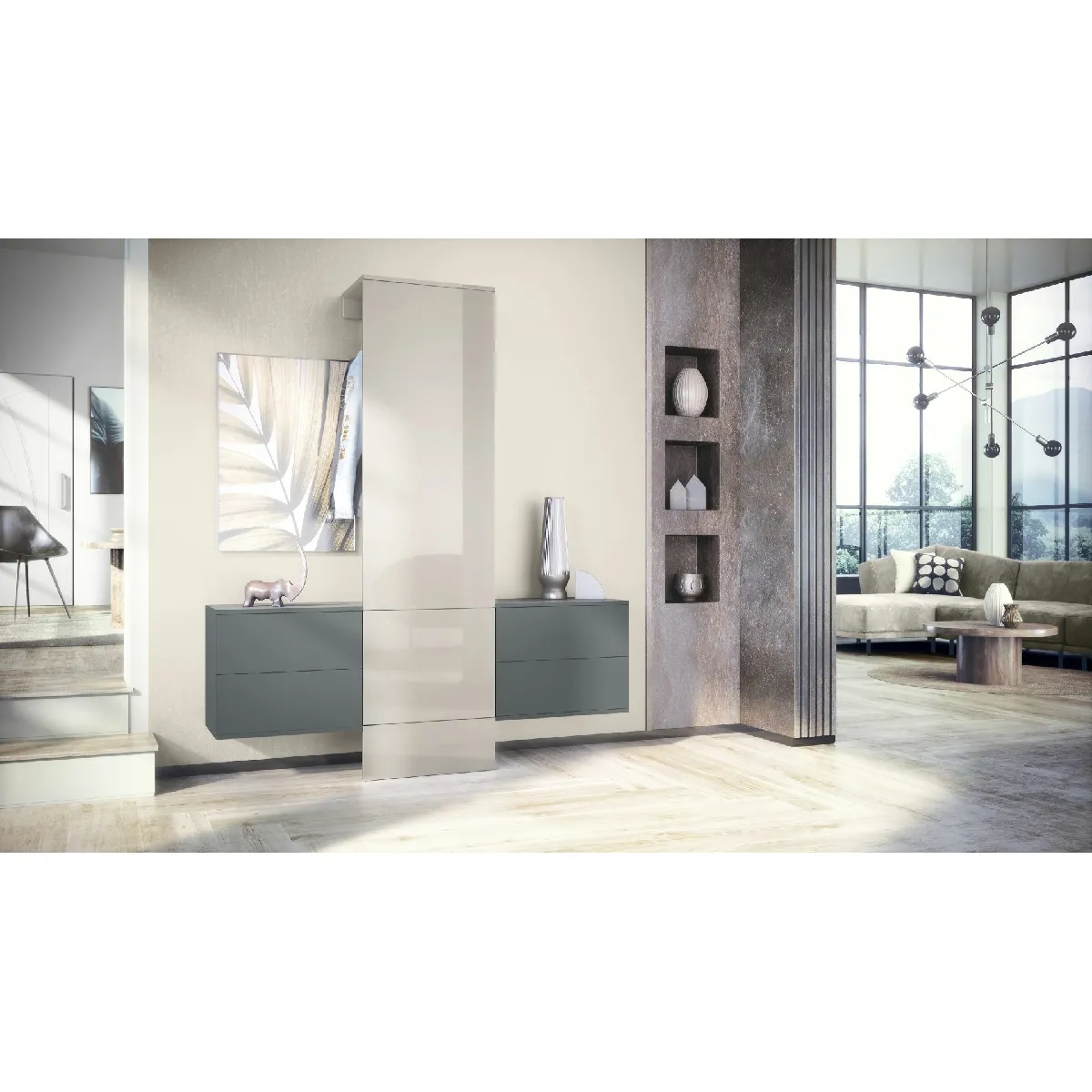 MPC Vestiaire Sable Laqué 157x193x35