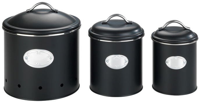 WENKO Vorratsdose »Modell Nero« 1 Stk. tlg. luftdurchlässige Dose im Retro-Design, ideal für Zwiebeln & Kartoffeln