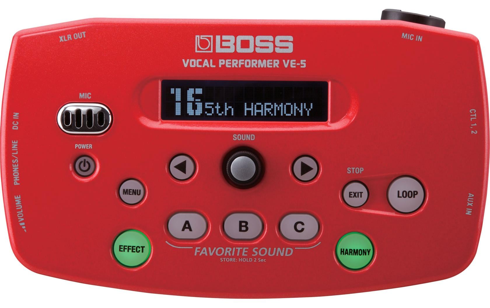 Effektgerät VE-5 Rot<br>Kompakter, einfach zu bedienender Vocal Processor