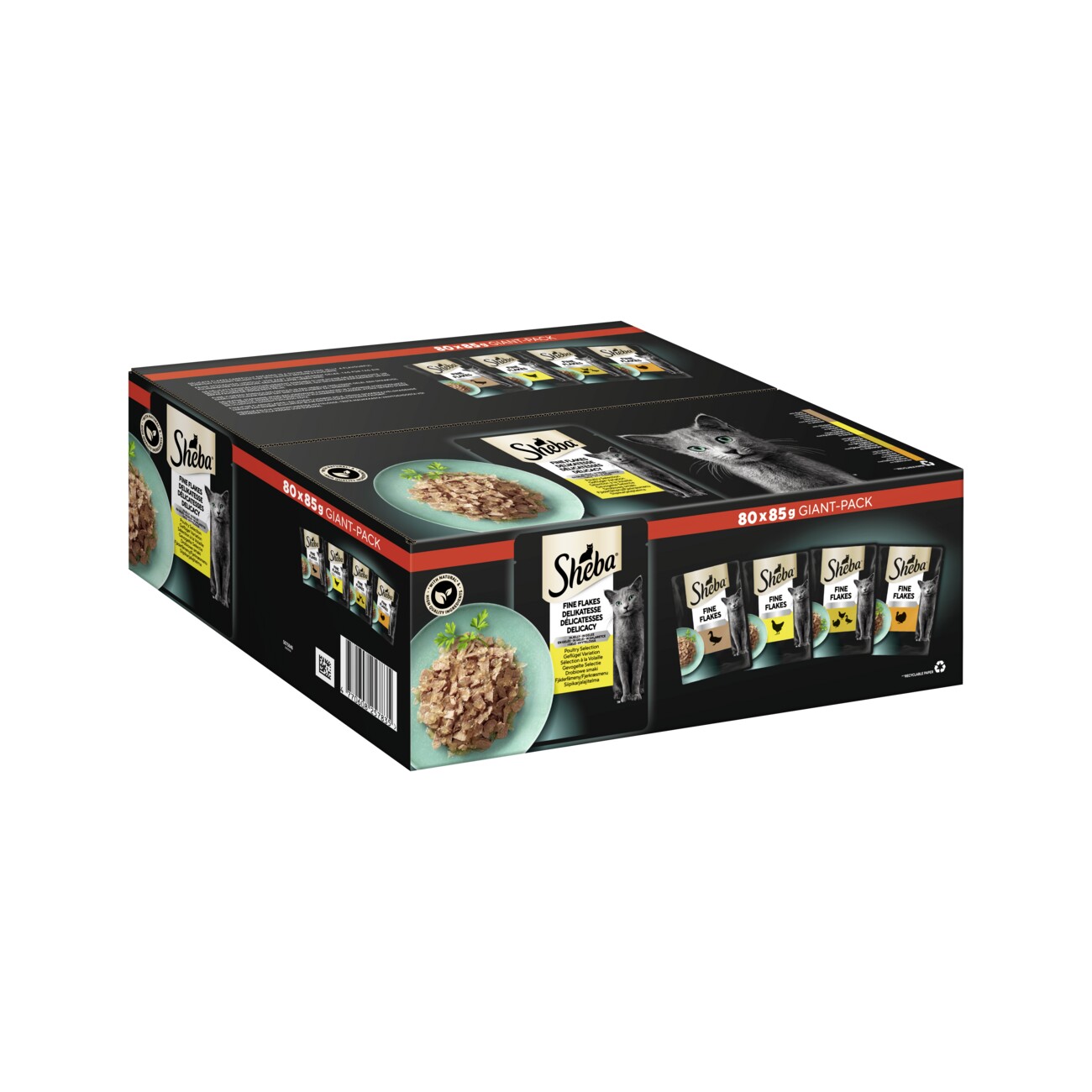 Sheba Multipack Giant-Pack Delikatesse in Gelee Geflügel Variation 80x85 g